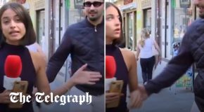 Lewd man touches Spanish reporter’s bottom while she was live on air