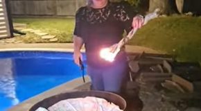 Woman trying to celebrate her divorce trips and falls in the pool