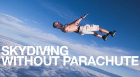 Crazy man skydives without a parachute