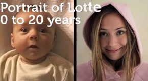 Timelapse of a little girl growing up from aged 0 to 20 years old