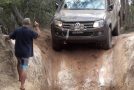 VW Amarok climbs down a steep creek like a boss