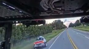 Car turns right in front of a speeding bus and gets hit
