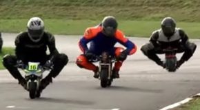 Mini Moto GP race in action