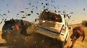 Scary dashcam video shows Sheriff being thrown away by a car crash