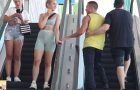 Touching people’s hands on an escalator prank