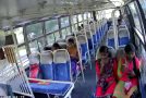 Internal camera footage of a bus getting into an accident