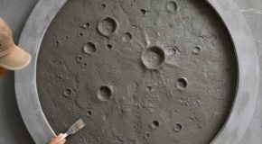 Constructing a model of the moon using concrete