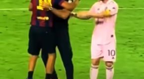 Insane reactions of Messi’s bodyguard to the Los Angeles security