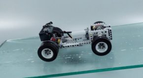 LEGO vehicle drives up a slippery slope