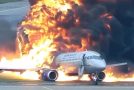 Scary footage of a plane in Moscow on fire