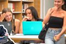 Man wears an awfully huge number of shirts in a library and pranks people