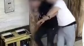 Pair of drunk guys fall down an elevator shaft