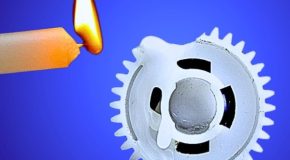 Repairing a broken plastic gear using a candle