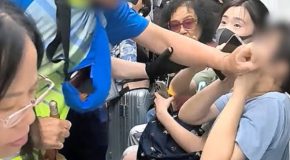 Elderly man taunts a woman while demanding a seat in a train