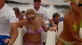 Hilarious speedboat accident ft. that scene from the Family Guy