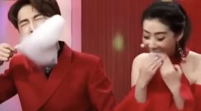 Japanese eating competition involves a woman eating cotton candy in just 3 seconds