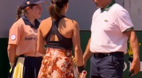 Tennis doubles pair gets disqualified after a stray shot ball injures a girl