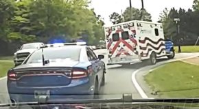 Ambulance gets stolen by a hospital patient and leads cops on a wild car chase