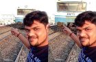 Famous moment of an Indian man getting hit by a train while taking a selfie