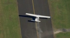 Light airplane with two passengers makes an emergency landing in Sydney