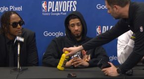 Tyrese Haliburton gets into an embarrassing situation for having an unsponsored drink