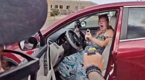 Woman In A Car Trying To Resist Arrest Rams A Cop Car