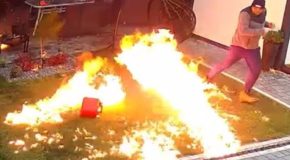 Lighting a barbecue goes horribly wrong