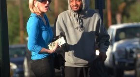 Man pretends to be homeless, asks people for help, and then surprises them with $10,000