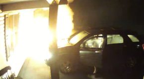 Ring camera prevents massive car fire from spreading