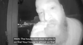 Heroic Man Warns A Mother And Her Child About Their House Being On Fire