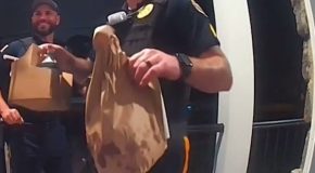 Crazy Clip Of Cops Completing A Food Delivery After The Delivery Guy Gets Arrested