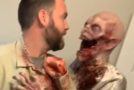 Man’s Scary Zombie Costume Scares The Entire Family