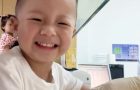 Little Chinese Boy Smiles Through The Pain Of Getting His Blood Drawn