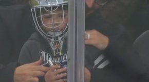 Little Kid Gets Hit By A Hockey Puck, Golden Knights Gift Him A Goalie Mask