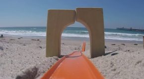 POV Clip Of A Hot Wheels Car Taking A Surf Trip