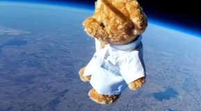 Teddy Bear Goes 28,000 Feet Above Space!